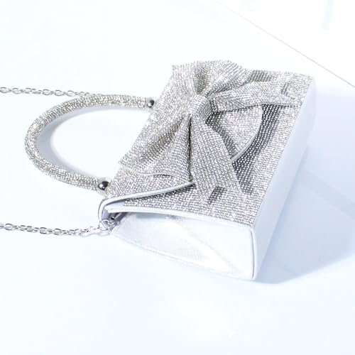 Bolso de mano plateado para mujer, pequeño y elegante miniatura 7