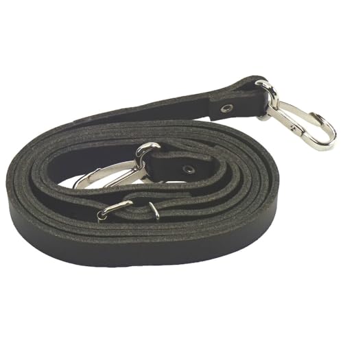 Dönges Umhängeriemen für Meldertasche (Melder-Tasche Schultergurt THW Meldetasche) Material: Rindleder/Farbe: schwarz/Breite: 15 mm/Länge Riemen: 115,5 cm/Gesamtlänge: 123,5 cm