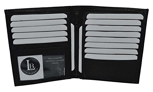 LB LEATHERBOSS Men's Genuine Leather Bifold Wallet Slim Hipster Cowhide Credit Card New