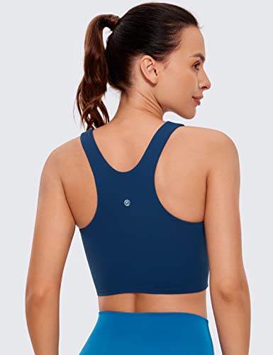 Image of CRZ YOGA Butterluxe High Neck Crop Tank Tops | Light Support, Removable Pads, Yoga, Extremely Soft, Racerback, Longline Sports Bras for Women