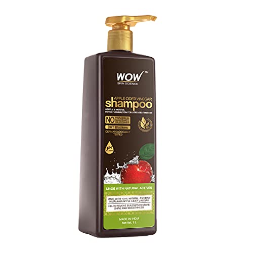 WOW Skin Science Apple Cider Vinegar Shampoo - 1L (Pack of 2) | Mild Anti-Dandruff Shampoo For Daily Use | Suitable For Men & Women | Balances PH Level | Contains No Sulphates, Parabens or Harmful Chemicals