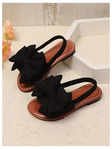 GORGLITTER Girl's Bow Sandals Dressy Ankle Strap Open Toe Cute Summer Wedding Beach Sandals 5