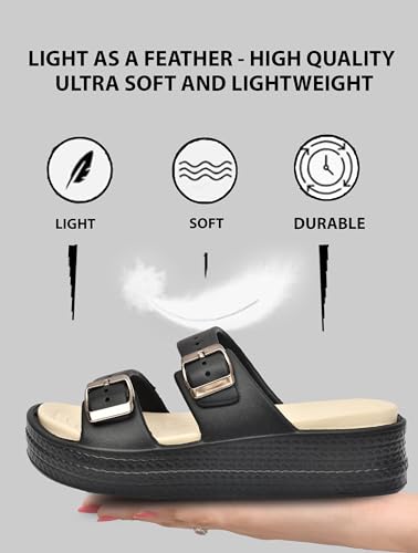 Image of HEALTH FIT SUPER SOFT Comfortable with Adjustable Strap Flip-Flops Women's & Girl's Cushioned |Waterproof Anti Skid & Lightweight OUT Door & IN Door Slipper INDIGO2