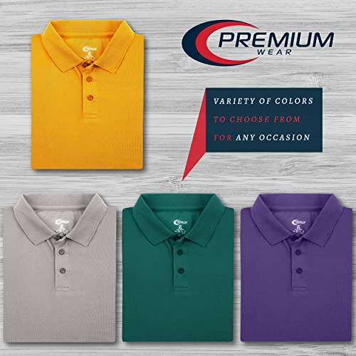 Premium Wear Men's Polo T-Shirt, High Moisture Wicking Dry Fit Performance Short-Sleeve Polo T-Shirt w Collar for Golf Tennis3