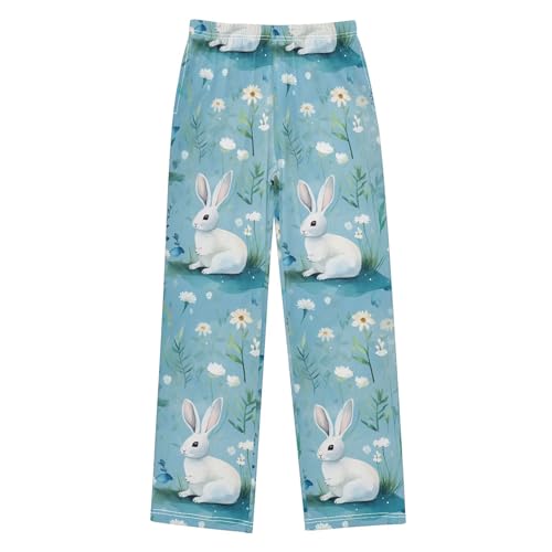 Woodland Bunny RabbitLong Pajama Pants Elastic Waist PJ Bottoms with Pockets S A1119862