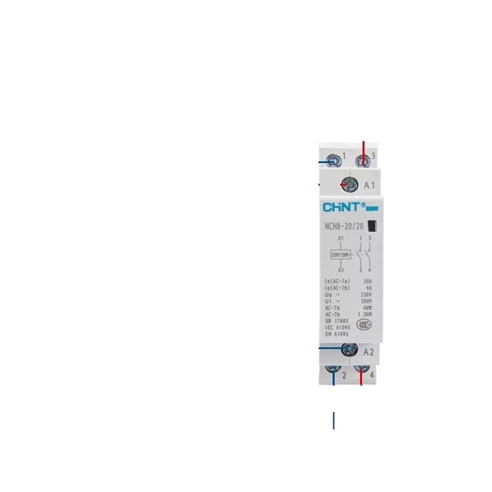 Contacteur modulaire 25A NCH8 2NO haute endurance pour circuit 230V