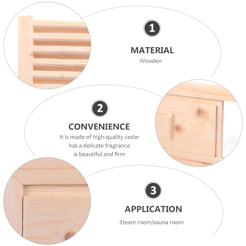 Grille d'aération de sauna en bois beige résistante haute température et humidité - 4
