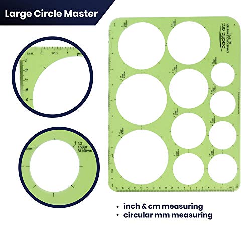 Image of Pacific Arc Template: Large Circle Master, 11 Circles, 1.5 inch to 3.5 inch 8.5 inch x 11 inch