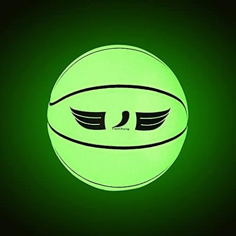 TianCheng Basketball Glow in The Dark Reflective Basketball Indoor and Outdoor Use,PU Luminous Basketball,Size7,Game Ball,Training Ball-Glow Cover