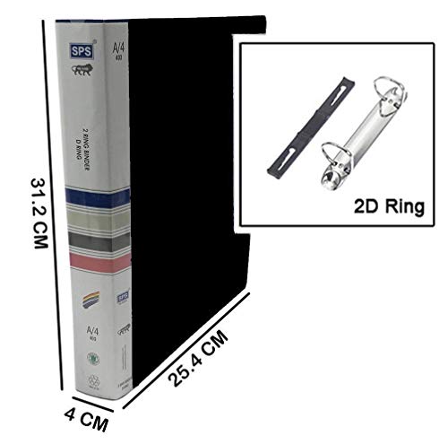 Image of 2D Ring Binder File,Plastic File Folder Legal Size Tough & Durable (F /S-Legal 2D Ring Binder Black - 4)