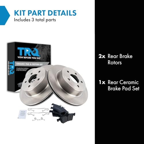 Image of TRQ Rear Brake Pad and Rotor Set Ceramic Compatible with 2008-2010 Chevrolet Cobalt