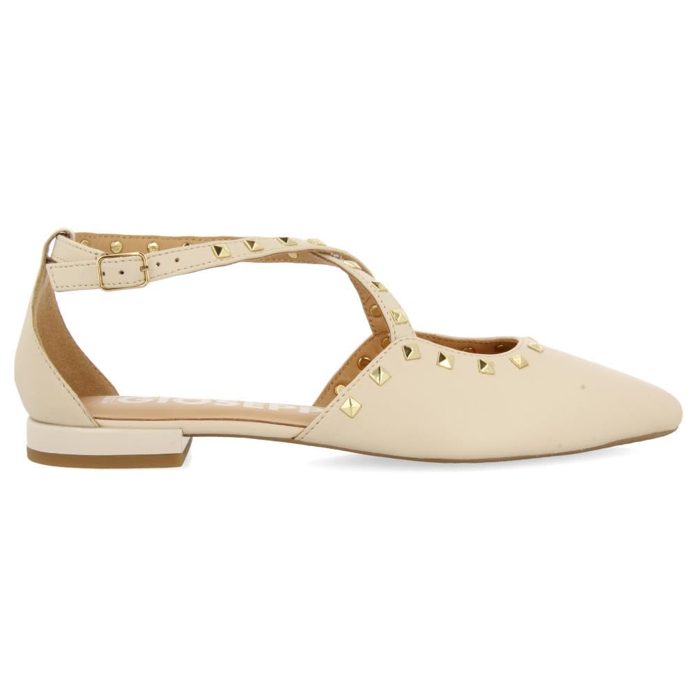 GIOSEPPO Bailarinas DE Piel Color Negro con Punta Fina Y Detalle DE TACHAS para Mujer Garcon