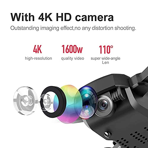 YYAI-HHJU GPS-Drohne, Faltbare Drohne Mini FPV WiFi 110 ° Weitwinkel 4K Hd-Kamera Flugbahn Flughöhe Halten G-Sensor 3D… – Bild 5