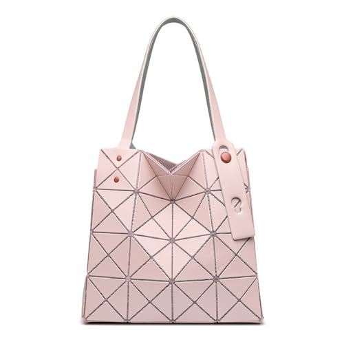 Sac cabas d'été en losanges géométriques rose irisé chic