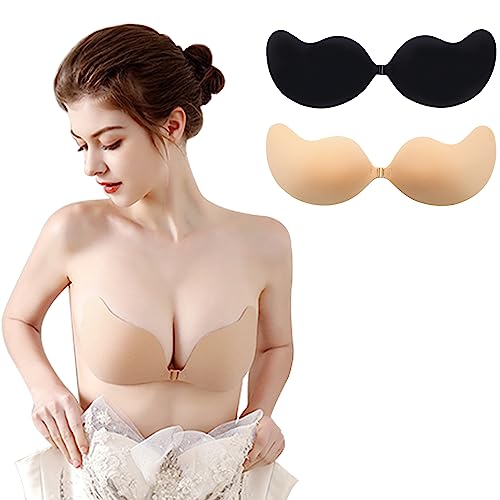 HUMEUHSU Klebe BH Push Up Rückenfrei Silikon Trägerloser Unsichtbarer...