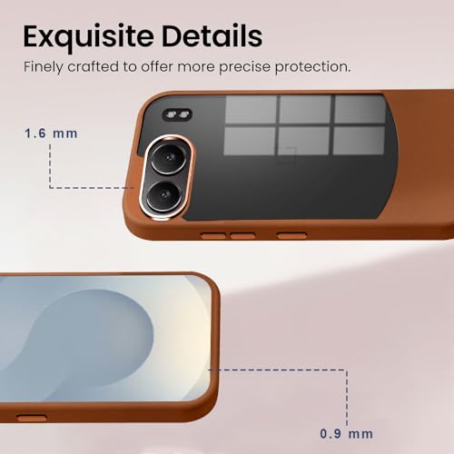 Image of KARWAN️Fusion Edge Leather Transparent Mobile Back Case | Slim Fit | Anti-Fingerprint| Scratch-Resistant | Premium Grip | Shockproof case | Back Cover for Oneplus Nord 4 || Brown