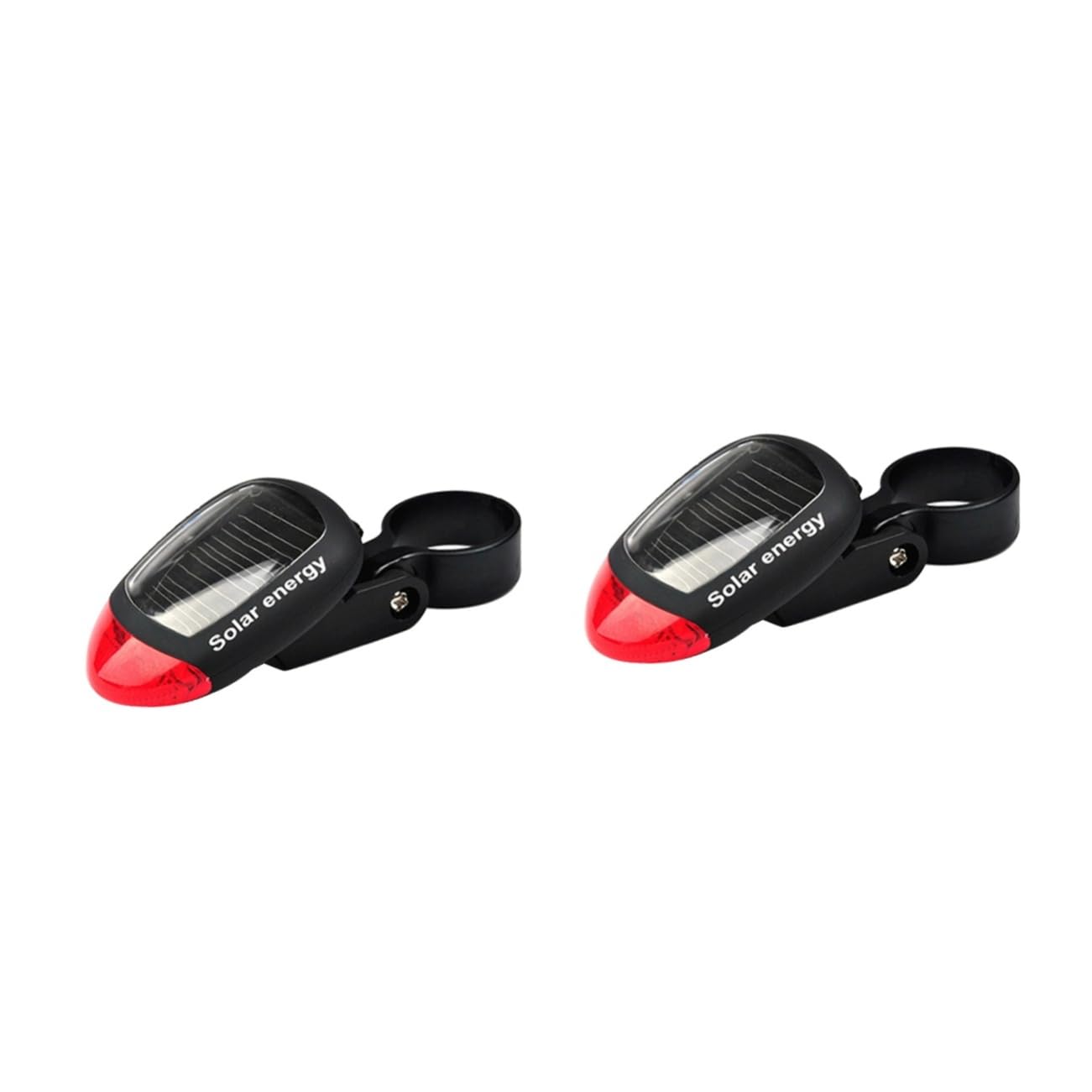 INOOMP 2pcs Rear Bike Light Solar-Powered Taillight Large Red Bike Rear Lights 3 Modes