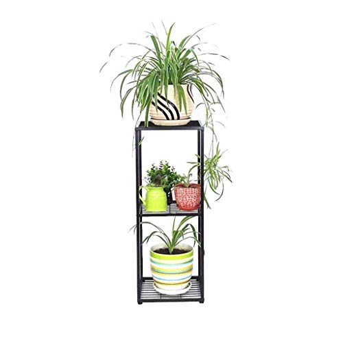 KaKaDz - Portavaso da giardino con porta piante da giardino, 3 piani, giardino, terrazza, supporto per mensole Nero