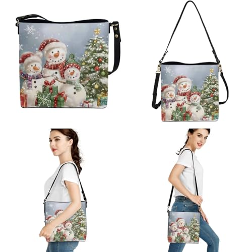 Image of HUGS IDEA Leather Purses and Handbag for Women Bucket Bag with Wrist Wallet 2 Packs