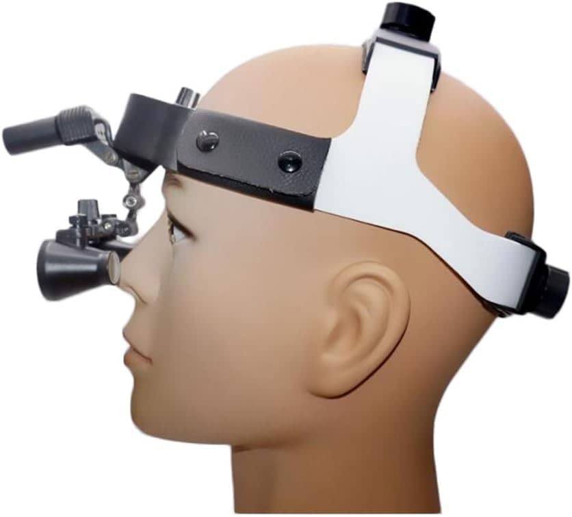 Lupas, lupas binoculares de 2,5 aumentos, lupas de Vidrio óptico para Laboratorio, lupas con Diadema de Cuero y Faro LED.,