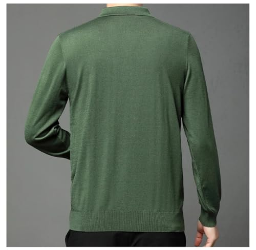 Men's Wool Cassual Turn Down Collar Pullovers Knit Tops Long Sleeve Sweater Casual Jumper3
