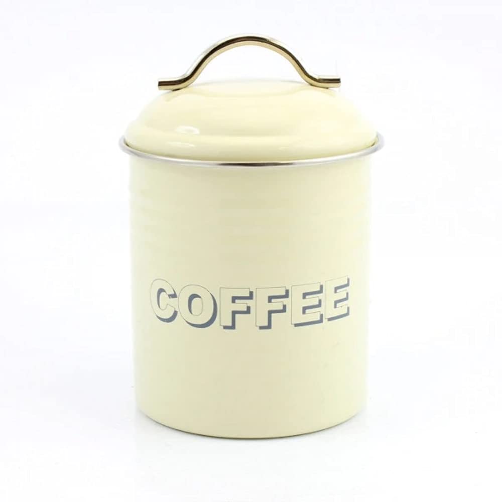 Lesser & Pavey Grey,White Sweet Home Home Retro Cream Coffee Canister