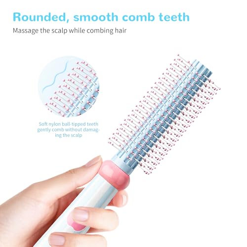Cepillo redondo para cabello con mango ergonómico plástico miniatura 3