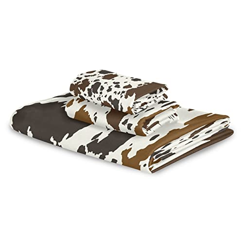 Xigua Black White Cow Bath Towels Set Of 3 Bathroom Decorations Soft Absorbent Multi-Purpose Kitchen Tea Dish Towels For Home Kitchen Hotel Gym Swim Spa #TOP7