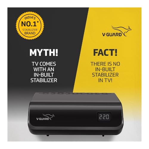 Image of V-Guard Crystal TT 150 Plus TV Stabilizer with Digital Display for 203 cm (80 inch) TV + Set Top Box + Home Theatre System /Gaming Console (Working Range: 90-290 VAC; 3 A)