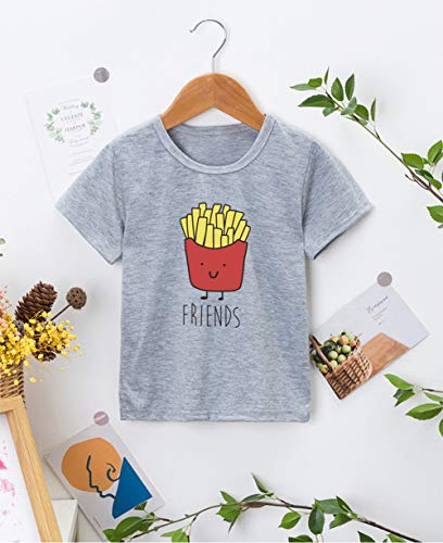 Image of Best Friends Girls Boys Casual Tshirts Funny Novelty Graphic Tees Short Sleeve Crewneck Letter Print Tops