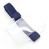 Armband ID Badge Holder with Navy Blue Strap Band by OnDepot.com - PACK OF 50 PCS