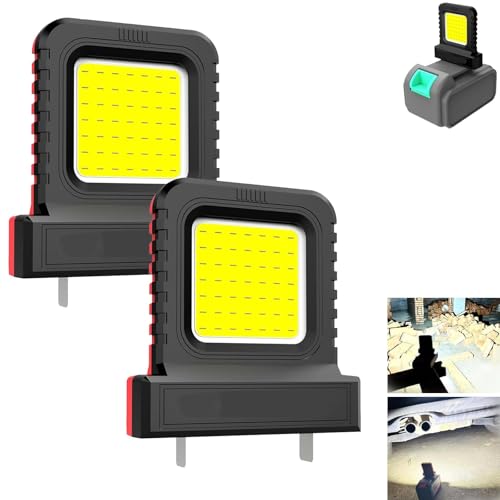 High Brightness Floodlight - for All Power Tool Batteries, Lithium Battery Lighting Light for Electric Tools, Power Tool Lithium Battery Multiple Universal LED Work Lights (Red-2pc)