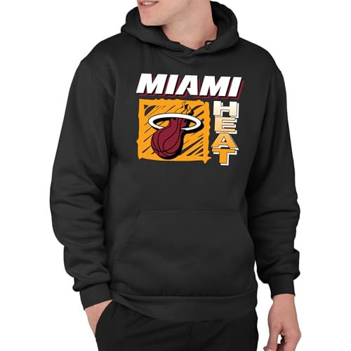 Junk Food NBA - Miami Heat Scribble Square Adult Hoodie Black