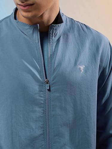 Image of TECHNOSPORT Men's Regular Fit Plus Size Solid Active Jacket With Techno Lite, UPF50+ Sun Protection