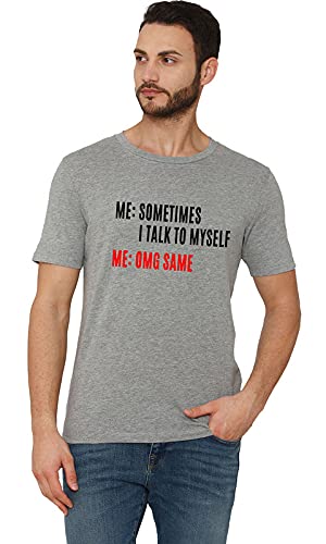 WorkshopGraphic Printed T-Shirt for Men & Women | Some Time I Talk to My Self T-Shirt Funny Quotes Tee Shirts