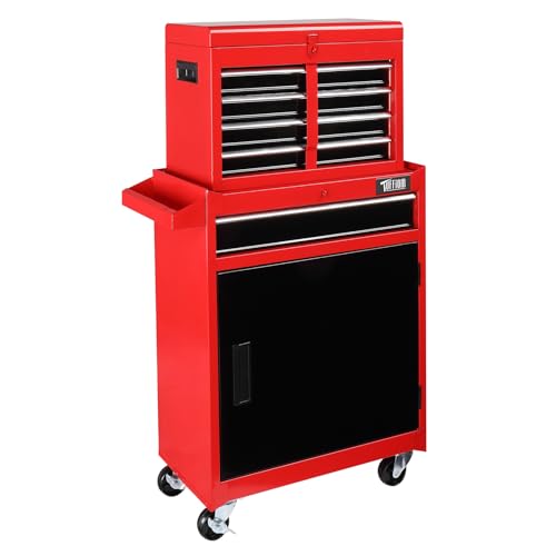 Bonnlo 5 Drawer Rolling Tool Chest Tool Storage Cabinet Lockable Wheels