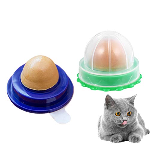 Scicalife 2 peças lanches para gatos e doces, lambendo lanches, bola de açúcar, erva de gato, petisc