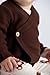 MONICA + ANDY Lucky Baby Cardigan, Size 9-12 Months, Chocolate Brown, 100% Organic Baby Clothes for Girls and Boys, Button Wrap Cardigan, Sustainable Super Soft Fabric, Sizes for Newborn & Infant