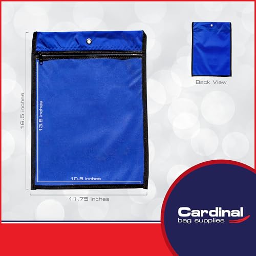 Media Pouch and Nylon Tote Bag for Books, Headphones, and School Accessories, Heavy Duty Travel Storage for Classroom or Library, 16.5 x 11.75 Inch (Royal Blue)2