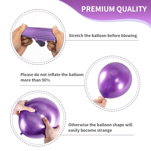 Image of RUBFAC Purple Balloons, Lavender Purple Metallic and Confetti Party Balloons 65pcs 12 Inch for Mother's Day, Baby Shower, Girls Birthday, Wedding, Anniversary Party Decorations