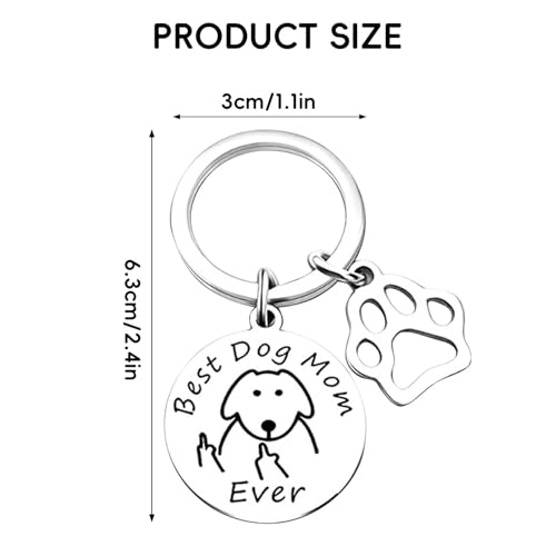 Naapesi Schlüsselanhänger, Lustiger Personalisiert Schlüsselanhänger, „Beste Katzen-/Hundemama aller Zeiten“, Edelstahl Geschenke für Katzenliebhaber, Geschenk für Frauen und Mädchen (Hund)