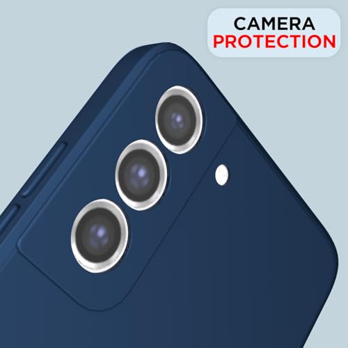 Image of Outlouders Back Cover for Samsung Galaxy S21 FE 5G | Camera Protection | Durable Soft Matte Silicone Bumper Case (Blue)