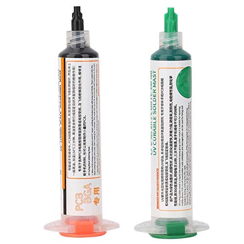 Solder Mask Ink, 2Pcs UV Light Curing Solder Mask Ink BGA PCB Solder Resist Ink Black + Green