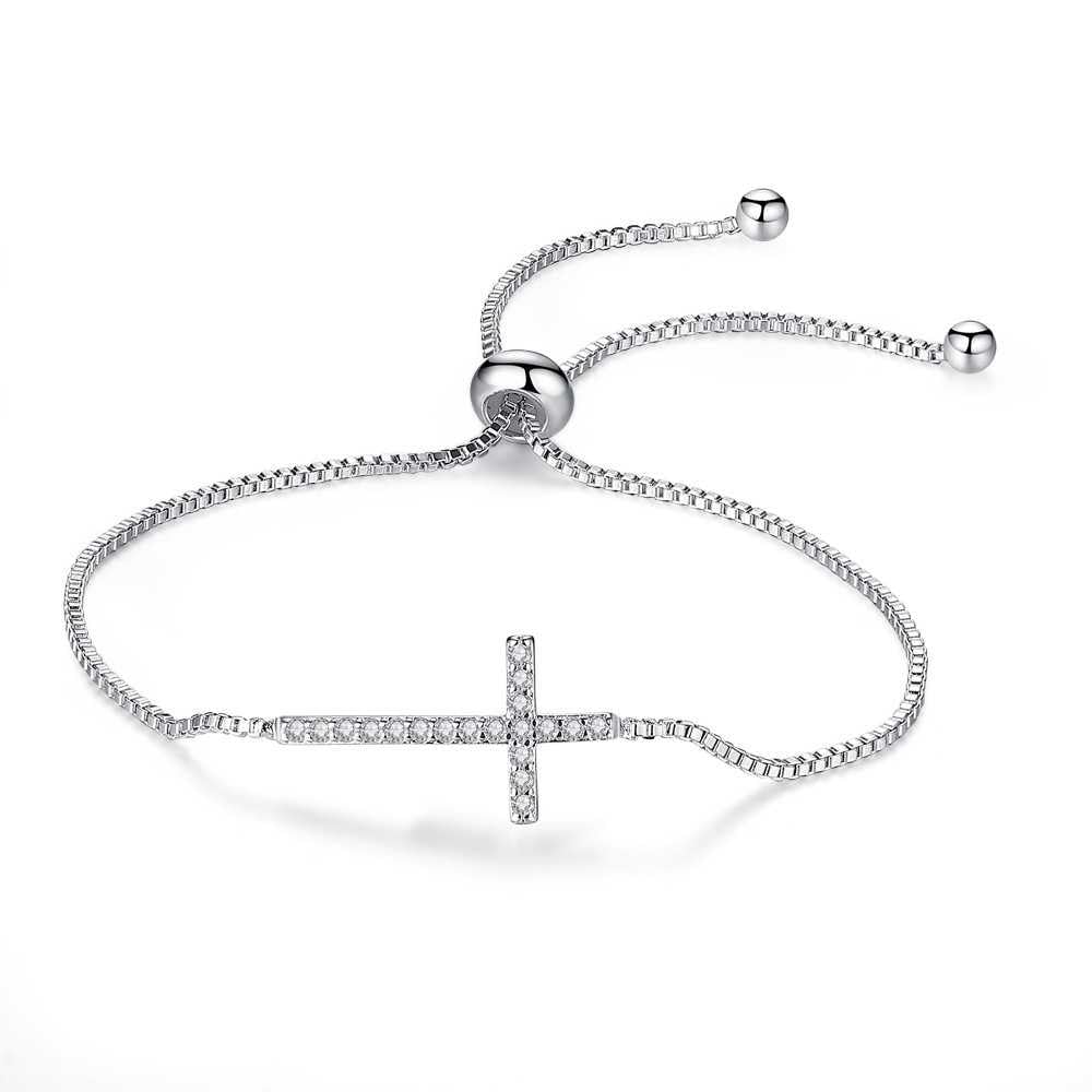 Bling Queen Womens Silver Plated Adjustable Cross Bracelet With Cubic Zirconia, Cross Bracelet For Women, Adjustable Bracelets For Women, Trendy Cross Bracelets For Girls, Silver Bracelet(Silver) (B0CR16M7S3) Amazon Price History, Amazon Price Tracker