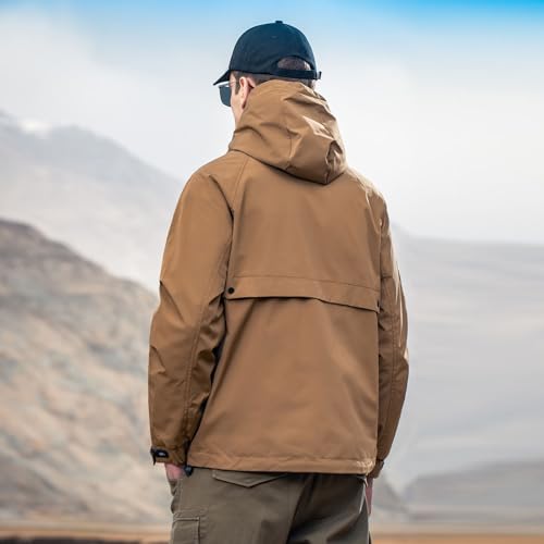 Image of 2024 autumn new casual hooded jacket men's trendy workwear outdoor windproof jacket