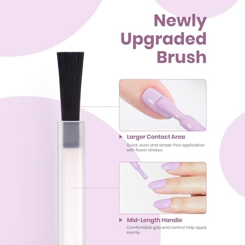 Image of Beetles Purple Gel Nail Polish - Souffle Purple Gel Nail Polish15ML Full Size /0.51Fl Oz, Soak Off UV LED Lamp Pastel Nails Art, Long-Lasting Manicure Salon DIY Home Summer Nails