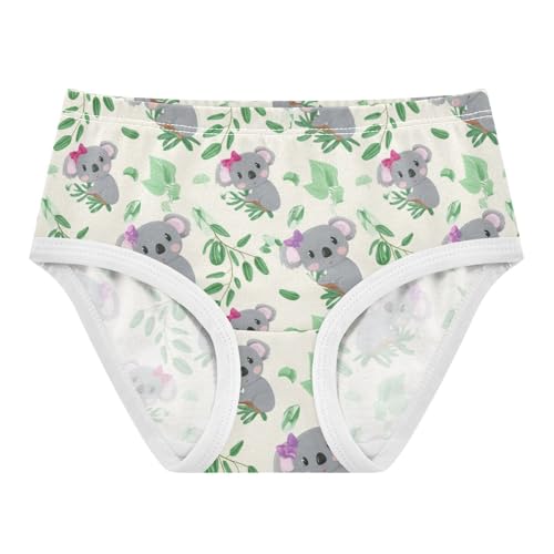 Cute Cartoon Koalas Leaves Toddlers Underwear Floral 2t Cotton Cute Panties Girl Pattern Kids Briefs Undies