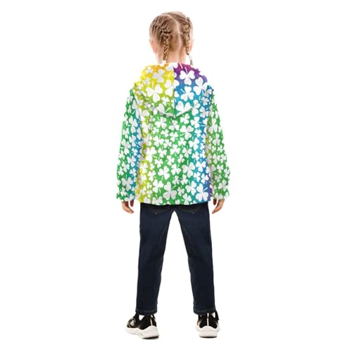 OTVEE St Patricks Colorful Clover Kids Hoodie Jackets Fall Spring Full Zip Warm Outwear Coat4