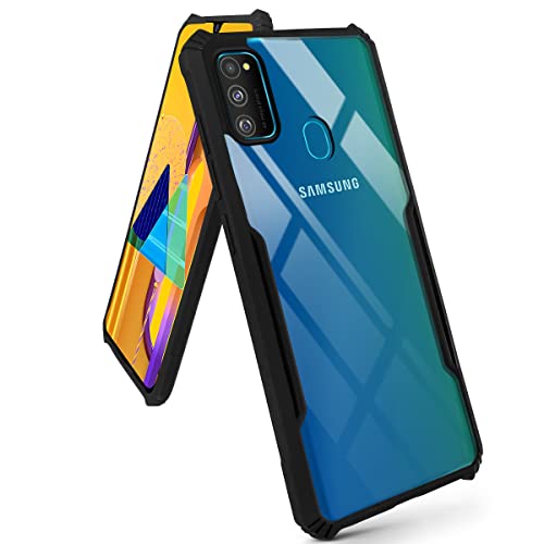 Image of Jkobi Hard PC Crystal Bumper Shockproof Back Cover Case for Samsung Galaxy M30s | Samsung Galaxy M21 with Camera Protection (Matte Black)