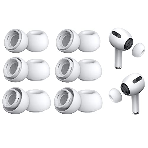 Hsthe Sea 6 works Replacement Earplugs for Airpods Pro Silicone Ear Pads Earphone Tips Replacement Earbuds Case Silicone Soft Earphone Pads Silicone Earbuds for Airpods Pro (S/M/L,White)